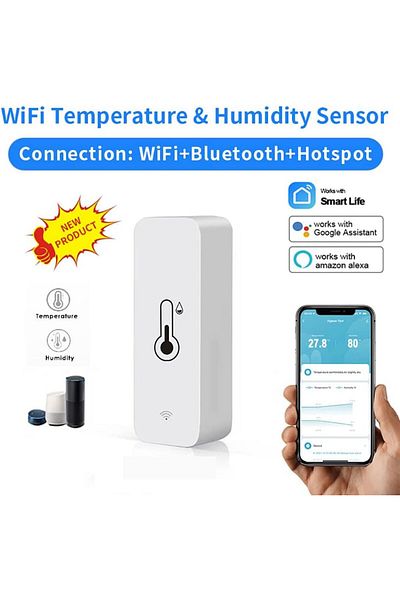 UanTii Smart Temperature Humidity Sensor Tuya Smart WIFI Indoor Hygrometer