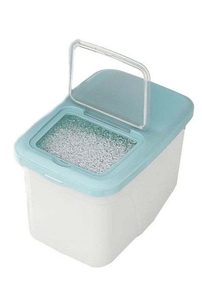 COOYA Rice Storage Box,Household Cereal Storage,Sealed Design,Food Storage Box,BPA Free (Blue 10kg)
