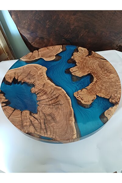 oliveforestwood Sehpa (Zeytin ağacı ve Epoksi) (Ayaklar Dahil)