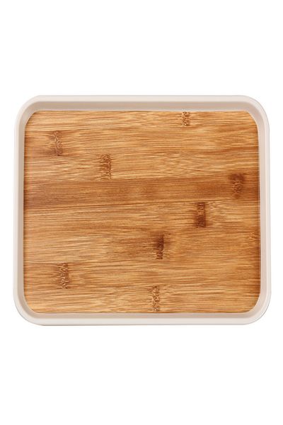 Felli Elegant Durable Rectangular Melamine and Bamboo Serving Tray