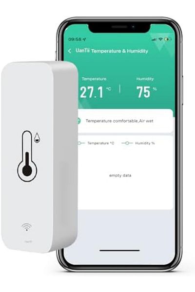 UanTii Smart Temperature Humidity Sensor Tuya Smart WIFI Indoor Hygrometer