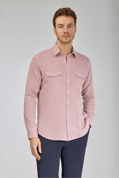 Bisse SP COLLAR REGULAR FIT UK ΠΟΥΚΑΜΙΣΟ ΔΙΠΛΗ ΤΣΕΠΗ Κόκκινο