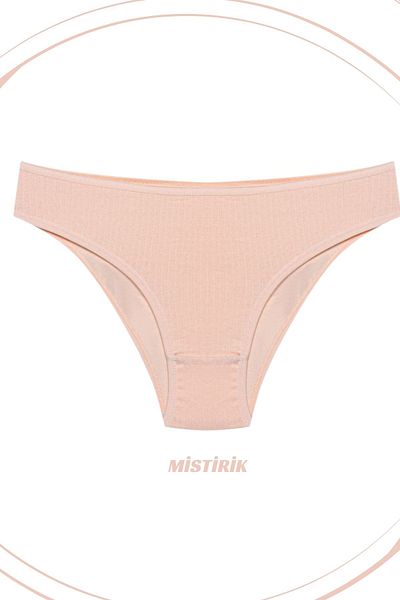 MİSTİRİK Taranto Model High Waist Sports Panties with Soft and Flexible Fabric Skin Color