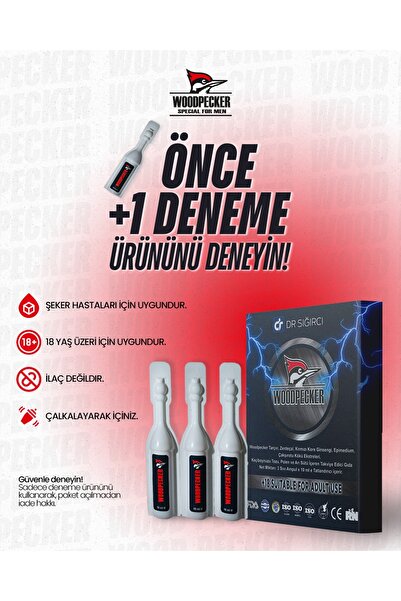 Woodpecker DR SIĞIRCI -3'Lü Erkek Cinsel ve Güç Arttırıcı Gıda Takviyesi - 48...