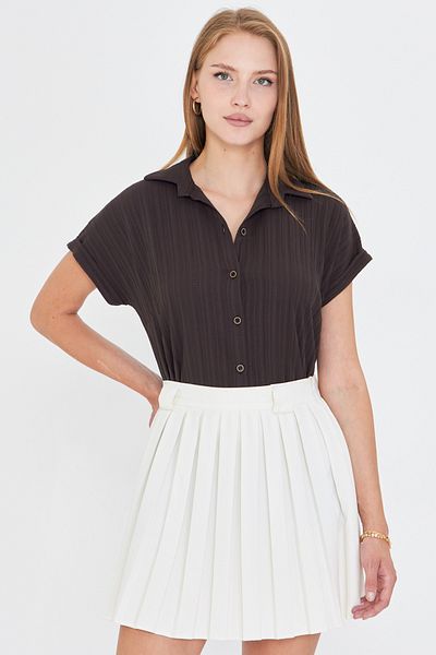 armonika Women's Anthracite Short Sleeve Shirt Arm-19Y001088