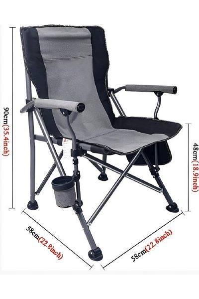 rexa Outdoor Portable Folding Chair – Heavy-Duty Steel Frame, 600D Oxford Fabric, Mesh Cup Holder