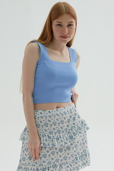 Fashion Friends Square Neck Tank Top Blue