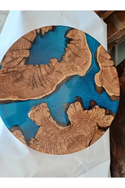 oliveforestwood Sehpa (Zeytin ağacı ve Epoksi) (Ayaklar Dahil)