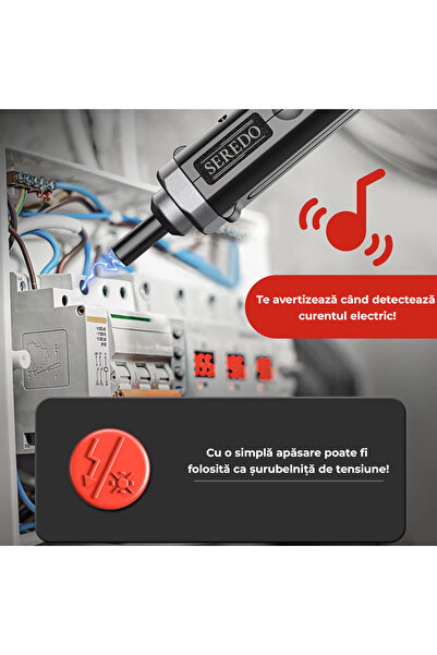 Seredo Surubelnita Electrica Seredo™ cu LED, 100x Coliere, 12x Capete, 9x Capete de Tub, 6x Capete prelungite, 4x Biti magnetici, Surubelnita Tensiune, Ciupitor, Lampa LED, Magnet Biti, Bara Prelungitor
