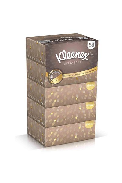 Kleenex Ultra Soft Gentle Care Facial Tissue 3ply 5 x 96 Sheets