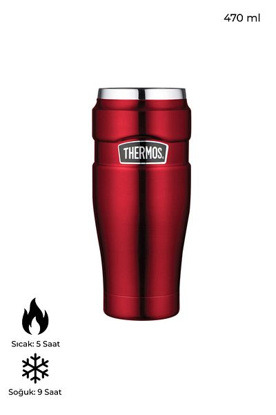 Thermos 470 ml Stainless Steel Thermos Mug – Hot Cold Preservation with Leak-Proof Lid Compatible with Vehicles