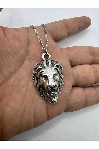 Herşey Nota Majestic Lion – Unisex Necklace with Lion Head Figure (60 cm Chain)