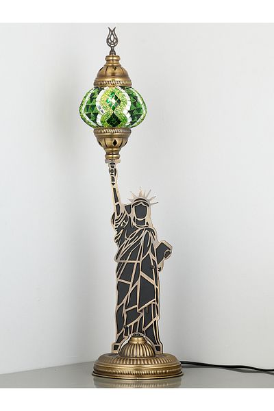 Demmex Decorative Table Lamp with Mosaic Stones - Statue of Liberty Design