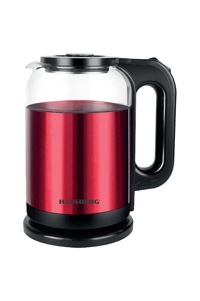 Hausberg Ηλεκτρικός βραστήρας HB-3622RS, 1800W, 2L, αυτόματη απενεργοποίηση, ενδεικτική λυχνία, κόκκινο-μαύρο