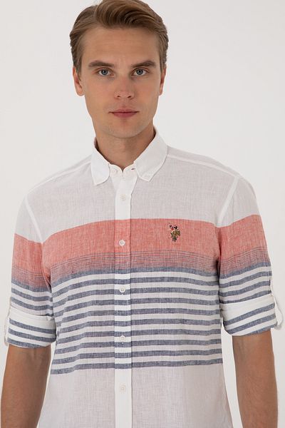 U.S. Polo Assn. Men's Red Long Sleeve Shirt 50300105-Vr030
