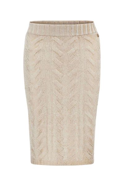 Guess Fusta midi pentru femei cu talie înaltă, albă, W3BD86Z3A50G012