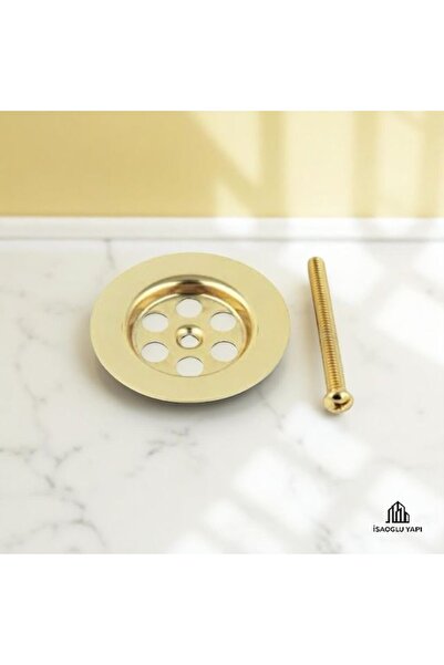 İSAOĞLU YAPI Gold Lavabo Gideri Altın Sifon Süzgeç Gold Vida Dahil