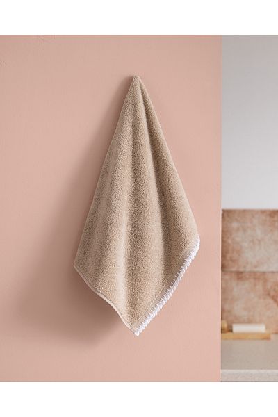 Madame Coco Πετσέτα προσώπου Camille Crochet 100% βαμβακερή - Μπεζ/Λευκή