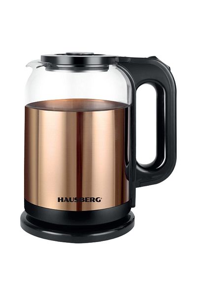 Hausberg Ηλεκτρικός βραστήρας HB-3622AU, 1800W, 2L, αυτόματη απενεργοποίηση, ενδεικτική λυχνία, Χρυσό-Μαύρο