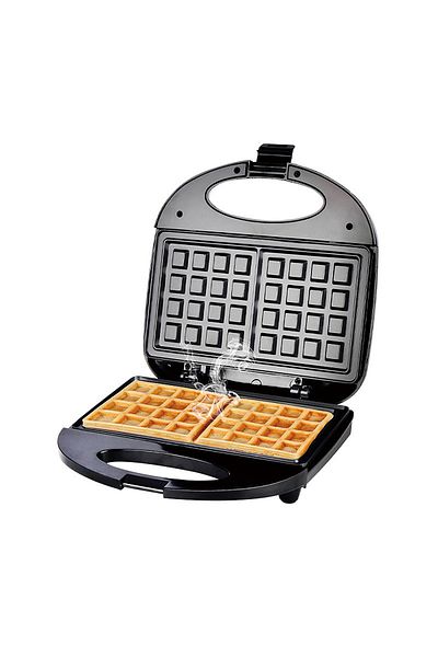 SOKANY 2-Slice Waffle Maker with Non-Stick Waffle Plate, With Handle Lock and Indicator Lights 750W Black