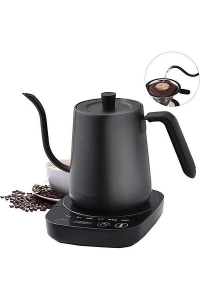 fulina V60 Electric Gooseneck Kettle,1000w,With Temperature Control,0.8L, Fast Boiling,304 Stainless Steel