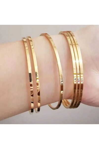 X-Lady Accessories 6 Li Erozyon Kesim İnce Ajda Model 14 Ayar Altın Dolgu Çel...