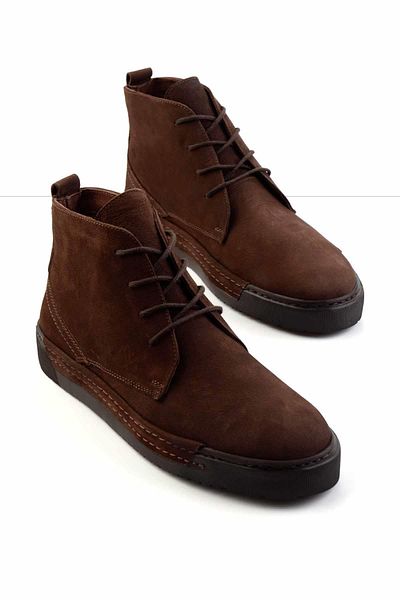 Bambi Καφέ Nubuck Γνήσιο Δερμάτινο Ανδρικές Μπότες & Μποτάκια E02034251001