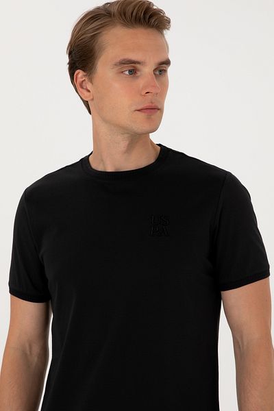 U.S. Polo Assn. Men's Regular Fit Black Crew Neck T-Shirt 50300815-Vr046