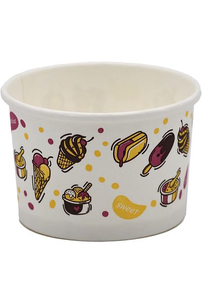 Ideal Pack Disposable Paper Ice Cream Bowls – 100 Pack | Small, Medium & Large Sizes | Eco-Friendly, Leak-Pro