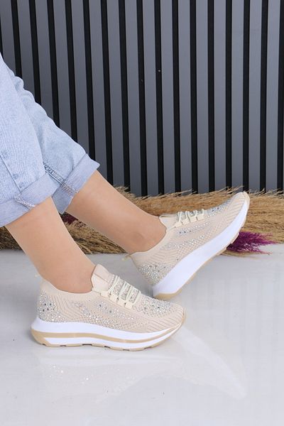 Sembu Stone Knitwear Comfortable Stylish Sports Shoes Beige