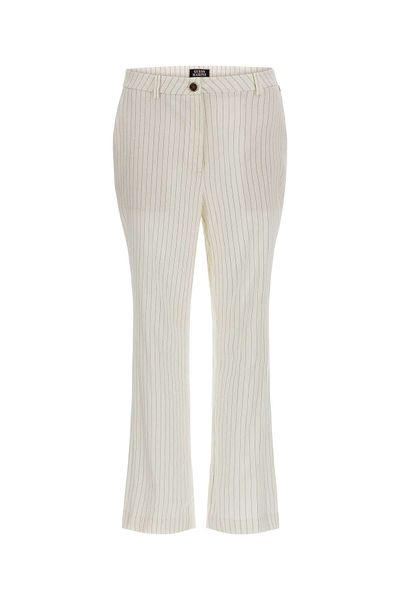 Guess Normal Waist Slim Fit White Women's Trousers W3Gb11Wfcv0S02Q