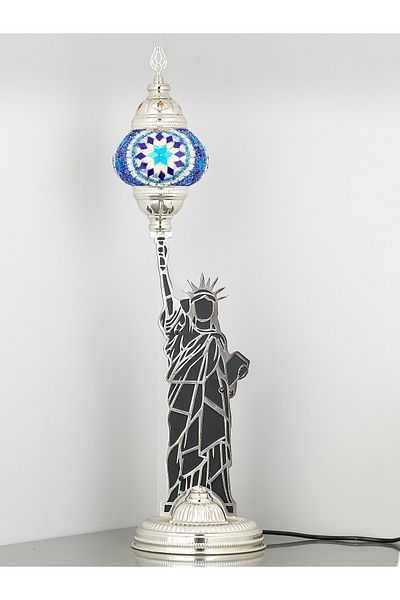 Demmex Decorative Table Lamp with Mosaic Stones - Statue of Liberty Design