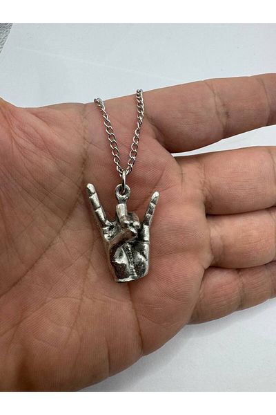 Herşey Nota Wolf Spirit – Unisex Necklace with Hand Figured Wolf Sign (60 cm Chain)
