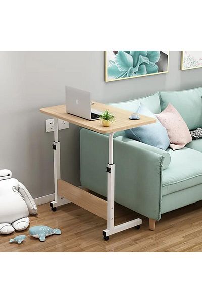 Generic طاولة كمبيوتر محمول من بايت بوكس، 80×40 سم، ارتفاع قابل للتعديل حتى 90 سم مع سطح قابل للإمالة -