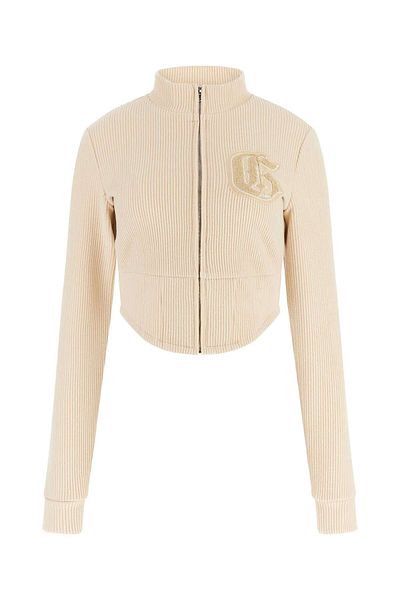 Guess Hanorac de damă crem cu gât rotund W4rq22kc360-g1m5