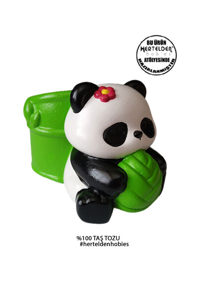 herteldenhobies حامل أقلام كبير الحجم مع شكل باندا مزخرف، حامل فرشاة مكياج، م...