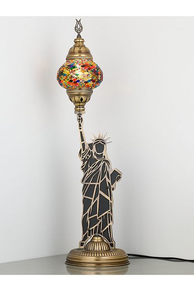 Demmex Decorative Table Lamp with Mosaic Stones - Statue of Liberty Design