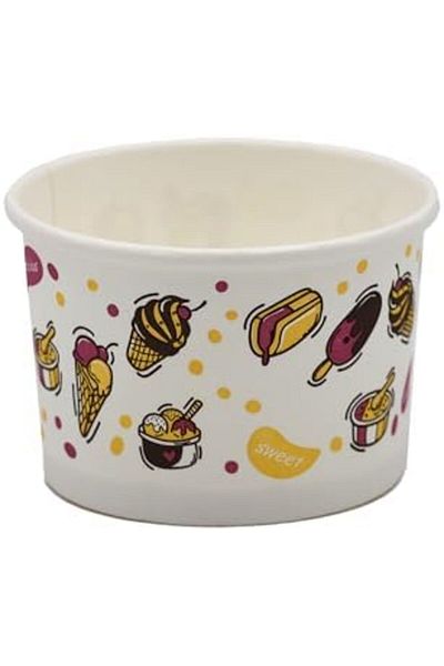 Ideal Pack Disposable Paper Ice Cream Bowls – 100 Pack | Small, Medium & Large Sizes | Eco-Friendly, Leak-Pro
