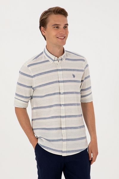 U.S. Polo Assn. Men's Indigo Long Sleeve Shirt 50300198-Vr028