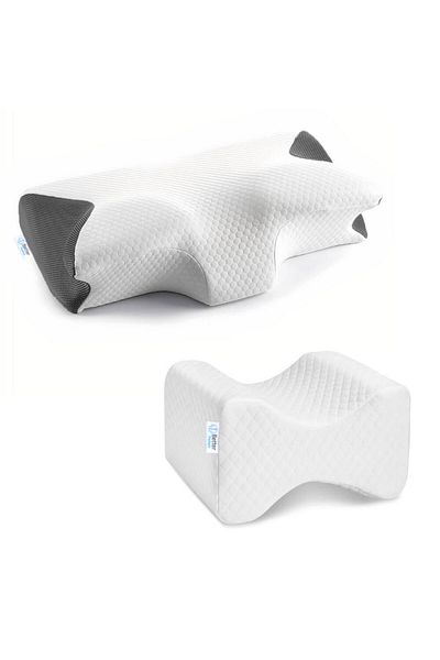 BETTER POSTURE Pro Orthopedic Cervical Pillow and Pro Orthopedic Knee Pillow Package