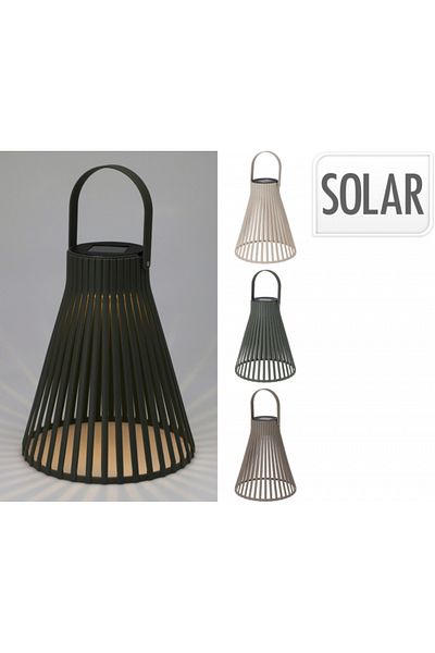 Koopman Lampă solară decorativă cu fante verticale – pentru grădină, terasă sau balcon