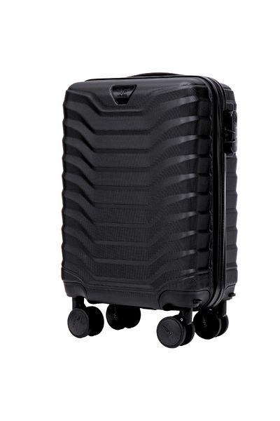 wings Bagaj de cabină mic Peafowl, negru, ABS durabil, capacitate 28L