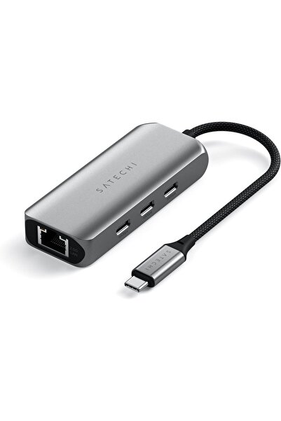 Satechi محول إيثرنت USB-C بسرعة 2.5 جيجابت، محول شبكة USB-C 4 في 1