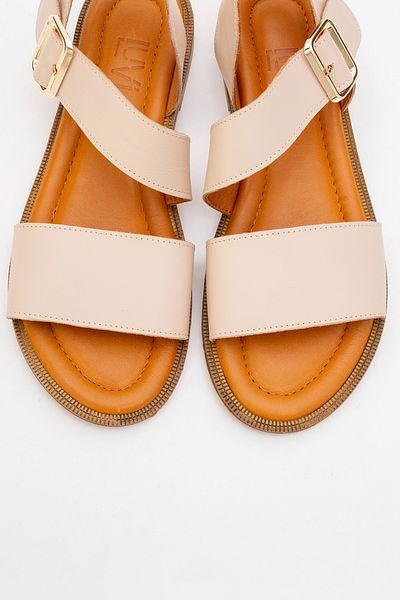 LuviShoes Sandale de damă MAJESTY din piele naturală din piele bej