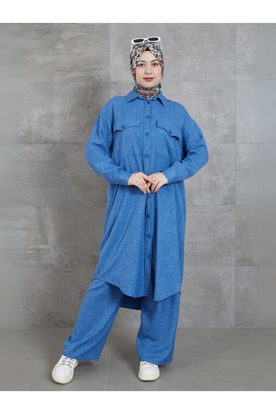 Rhythm Clothing Miss Mera Fashion Suitable for Hijab, Comfortable Fit, Comfortable Fit, Casual Women's Bottom-Top Set with Pocket Detail