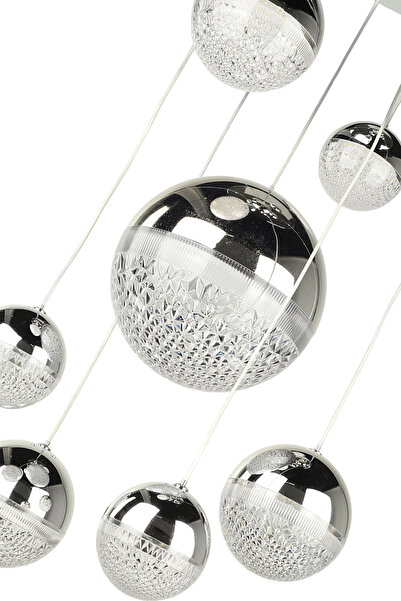 Begüsa Galaksi Ledli 7.li Avize Krom Kaplama