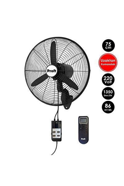 Proft Flw-750-hrı Uzaktan Kumandalı Duvar Sarkıt Tip Vantilatör 75 Cm