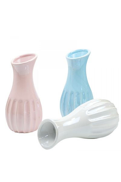 wei inox Vaza decorativa, ceramica, albastra, 18x7.5 cm