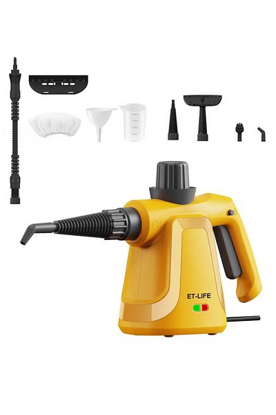 ET-LIFE Handheld Steam Cleaner, 1000W, Multipurpose Portable Steam Cleaners for Home with 9 Accessory Kit