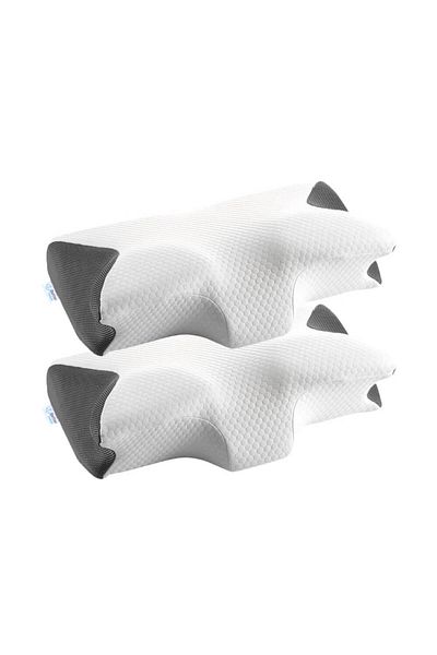 BETTER POSTURE Pack of 2 Orthopedic Cervical Pillows Made of Memory Foam Pro, White, 61 X 34 X 12 Cm